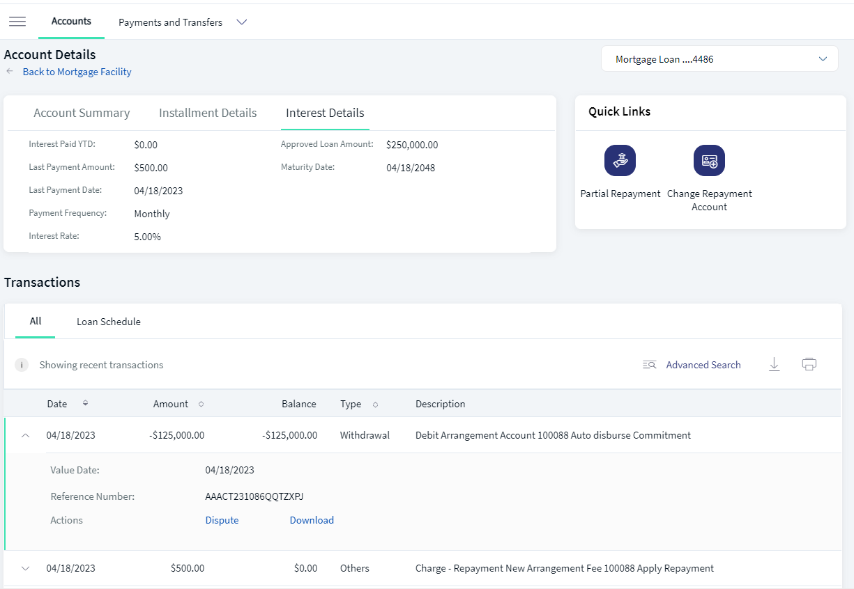 All transaction details